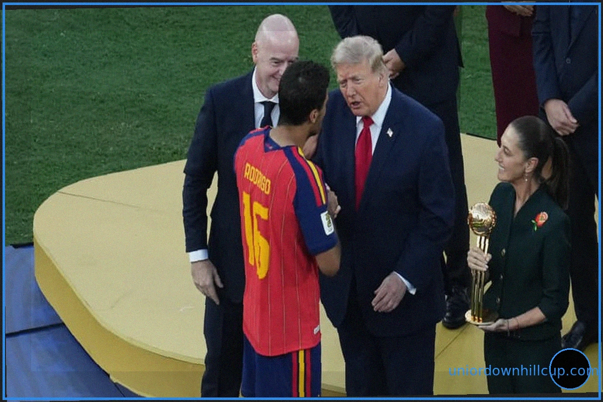 Donald Trump's Unexpected Appearance on the World Cup Podium with Spain